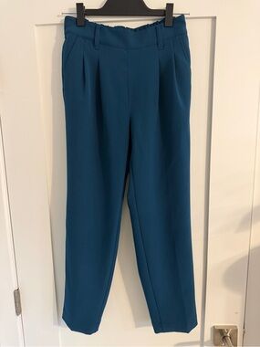 Loft Outlet Teal High-Waist Straight Ankle Trouser Pants Size XS